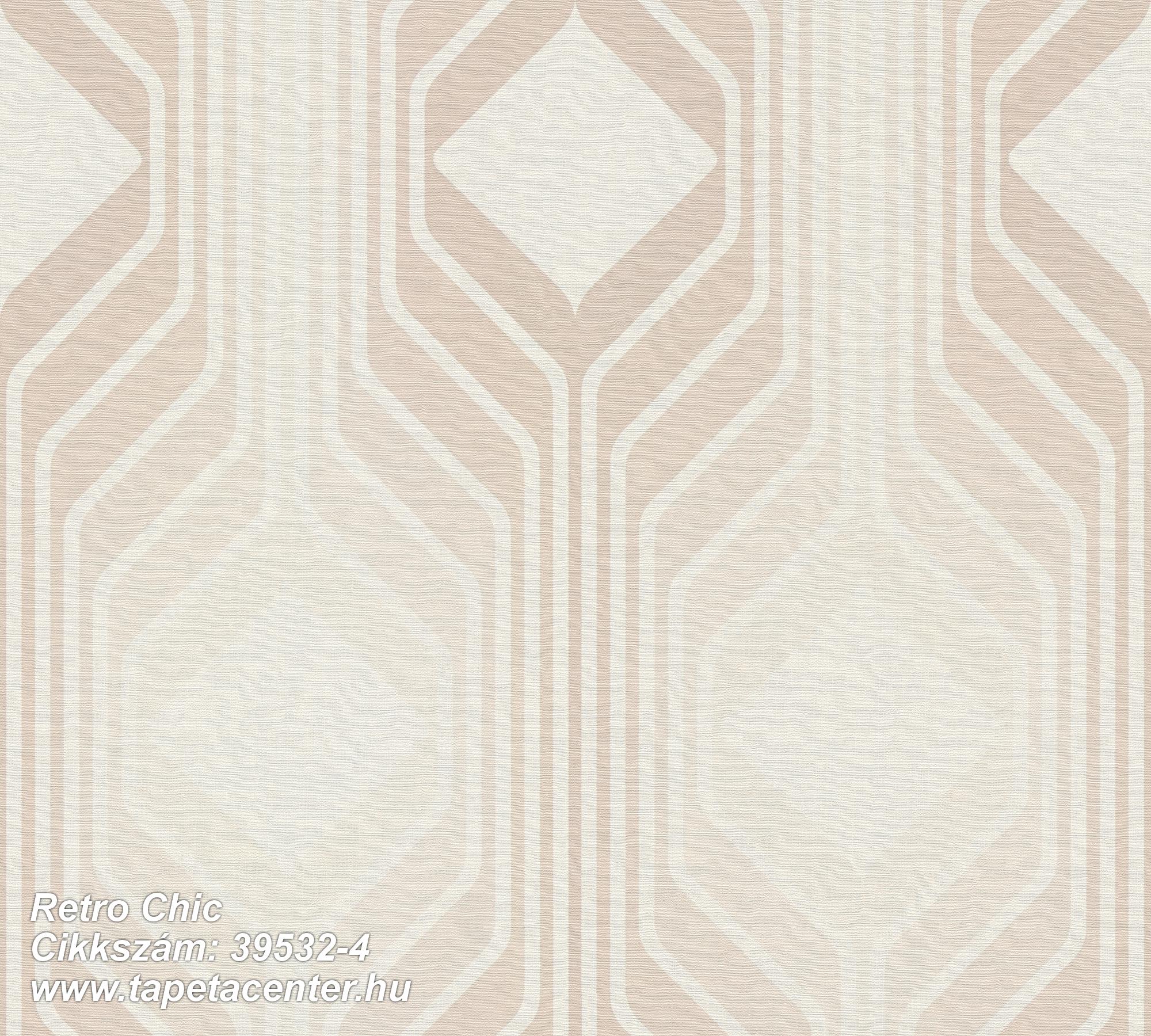 Geometriai mintás,retro,textil hatású,bézs-drapp,súrolható,vlies tapéta 